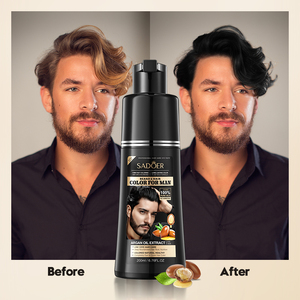 SADOER Balsamo per <span class=keywords><strong>Capelli</strong></span> Neri 4 in 1 con Essenza Vegetale, Shampoo <span class=keywords><strong>Colorante</strong></span> Delicato all'Olio di Argan, Prodotto Multifunzione per la Cura e lo Styling dei <span class=keywords><strong>Capelli</strong></span> da <span class=keywords><strong>Uomo</strong></span> - Product Image 1