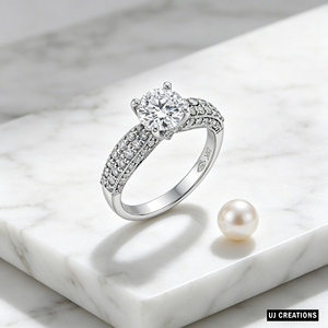 Anillo de Compromiso y Boda Personalizado de Oro Sólido S925/10K/14K/18K con Diamante Redondo de 1.0CT Cultivado en Laboratorio, Engastado con Puntas, Certificado por IGI - Product Image 2