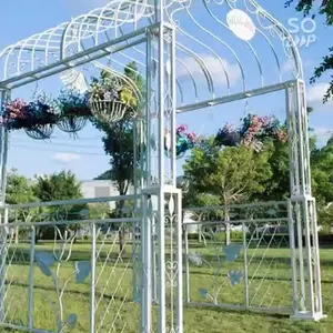 Toptan dekoratif ferforje Metal kemer avrupa tarzı Spire Promenade düğün sahne dekorasyon