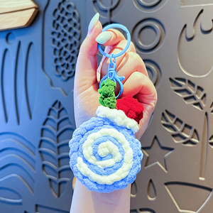 Llavero de peluche suave con forma de rollo suizo, peluches de comida, macaron, postre, pan, pastel, colgantes para bolso de mujer - Product Image 6