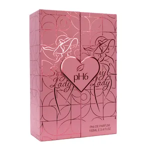 Custom Logo Pink Love Style Perfume Gift Box Packaging Luxury Black Packaging Perfume Box