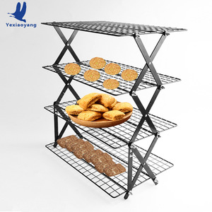 Yexiaoyang Four Layer Folding Metal Cooling Rack For Baking Bread And Cookies Storage - Product Image 1