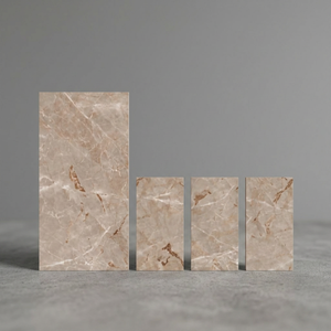 Azulejos de Porcelana Esmaltada Digitalmente, 800x1600mm, 9mm, Beige Alabastro, Blanco Marfil, Acabado Brillante, Aspecto Mármol - Product Image 6