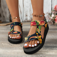Nouvelles sandales plates pour femmes en tissu plateforme été 2026, sandales de plage pour femmes, chaussures pour femmes
