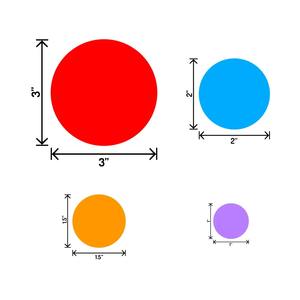 Pegatinas industriales de lunares de PVC de alta calidad | Letrero para el hogar/LA OFICINA | Redondo | 6x8x8 | Multicolor - Product Image 4