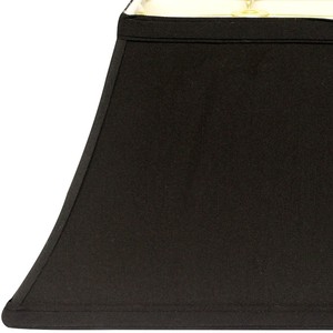 HMS 16 \ "paralume in Shantung a campana rettangolare nero con fodera bianca eleganti cover e sfumature - Product Image 3