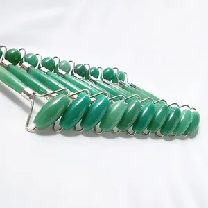 Crafts HY best seller 100% natural skincare green aventurine gua sha jade roller gift