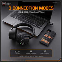 Casque de jeu supra-auriculaire ONIKUMA GT886, casque sans fil 2.4G BT avec micro à réduction de bruit pour le bureau et les jeux