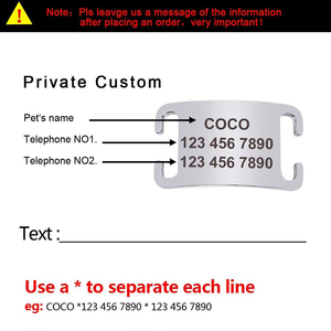 Thép không gỉ cá nhân Pet ID tag Slide-on khắc tên thẻ phụ kiện cổ áo Dog Tag cho nylon Rope - Product Image 6