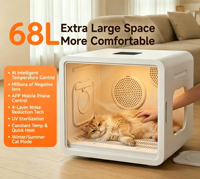 Boîte de séchage pour animaux domestiques, design à température constante et économe en énergie, séchoir intelligent pour poils d'animaux pour le bain quotidien des chats et des chiens