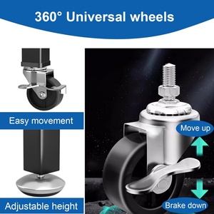 Factory Free-Standing for Polished Metal Wire Mesh for Garment Display <b>Stand</b> Cart Wheels Supermarket Customized Color Size - Product Image 4