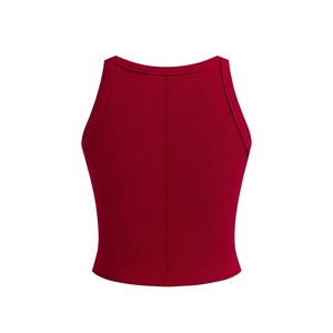 เสื้อกล้ามครอปผู้หญิง ปักโลโก้ได้ตามต้องการ ผ้าคอตตอนริบ 100% ใส่สบาย ระบายอากาศดี สำหรับฤดูร้อน ไม่มีแขน สั่งผลิตขั้นต่ำน้อย - Product Image 2