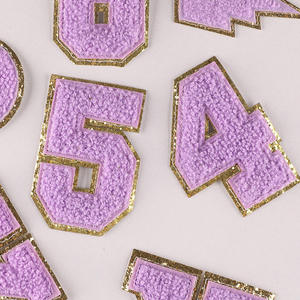 Set di 38 Glitter viola ferro-on <span class=keywords><strong>Patch</strong></span> Varsity tessuto ciniglia lettere <span class=keywords><strong>Patch</strong></span> con paillettes per la decorazione del cappello - Product Image 5