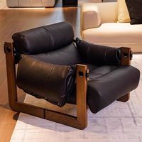 Antiker Stil Massivholz Einzels ofa Chaise Lounge Retro Abnehmbarer Sitzsack mit weichem Rücken für Freizeit balkon Haushalts gebrauch