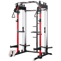 Rack de musculation multifonctionnel avec banc de musculation et croisement de câbles, équipement de fitness tout-en-un pour la maison
