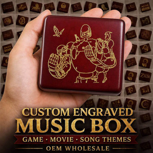 Caja de Música Castle Sky <span class=keywords><strong>Laputa</strong></span> Sankyo, Mini Caja de Música de Madera de 18 Notas, Mecanismo de Manivela, Grabado Personalizado, Regalo de Anime, Película o Videojuego, OEM - Product Image 1