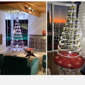 <span class=keywords><strong>Sapin</strong></span> <span class=keywords><strong>de</strong></span> Noël en spirale rotatif avec lumière LED, 2 m, <span class=keywords><strong>sapin</strong></span> <span class=keywords><strong>de</strong></span> Noël moderne en métal avec étoile sur le dessus pour la décoration <span class=keywords><strong>de</strong></span> la maison, des fêtes et des fenêtres - Product Image 2