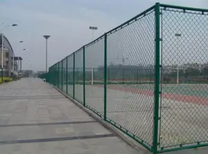 PVC Coated Green Metal Tennis Court Fence Basketball Playground Fence Chain Link Fence