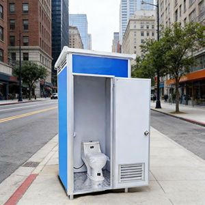 Toilette portable moderne en panneaux sandwich avec douche pour l'école et les parcs, toilette chimique publique extérieure écologique - Product Image 1