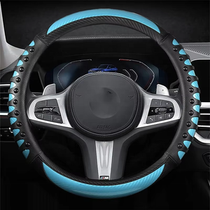 <span class=keywords><strong>Funda</strong></span> para <span class=keywords><strong>Volante</strong></span> de <span class=keywords><strong>Coche</strong></span> con Patrón de Fibra de Carbono, Cuero con Efecto Masaje, Accesorios Universales para Todas las Estaciones, Ecológica - Product Image 2