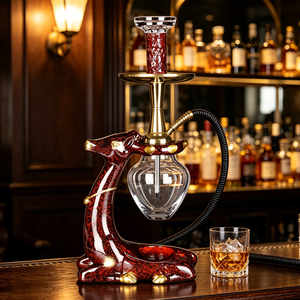 En gros, Ensemble de chicha en résine motif cerf 55CM avec éclairage LED, en aluminium, style européen de luxe, type stylo, en stock - Product Image 5