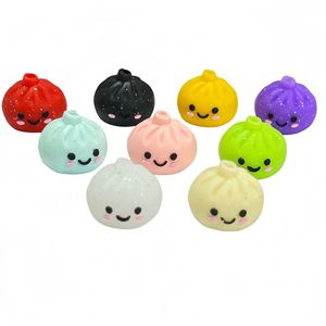 3D Dumpling Food Grade BPA Free <b>Silicone</b> Pen <b>Beads</b> with Cute Faces Multicolor Loose <b>Beads</b> DIY Craft Accessories for Teething - Product Image 5