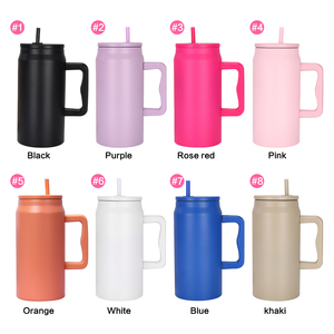 1500ml Custom Bottle Rose Red 50oz <strong>Tumblers</strong> with Lid and Straw Stainless Steel Portable Vacuum Flasks Logo Custom Printed Cups - Product Image 2