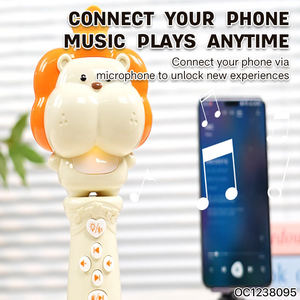 Machine à chanter pour enfants avec son surround 3D, fonctionnant sur piles, jouet de karaoké, <span class=keywords><strong>musique</strong></span> et racontage d'histoires avec microphone audio sans fil - Product Image 4