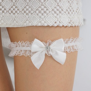 Fábrica arco encaje pierna cinturón Floral Bowknot fiesta Cosplay Lolita niñas elástico muslo anillo nupcial boda pierna Liga Decoración - Product Image 5