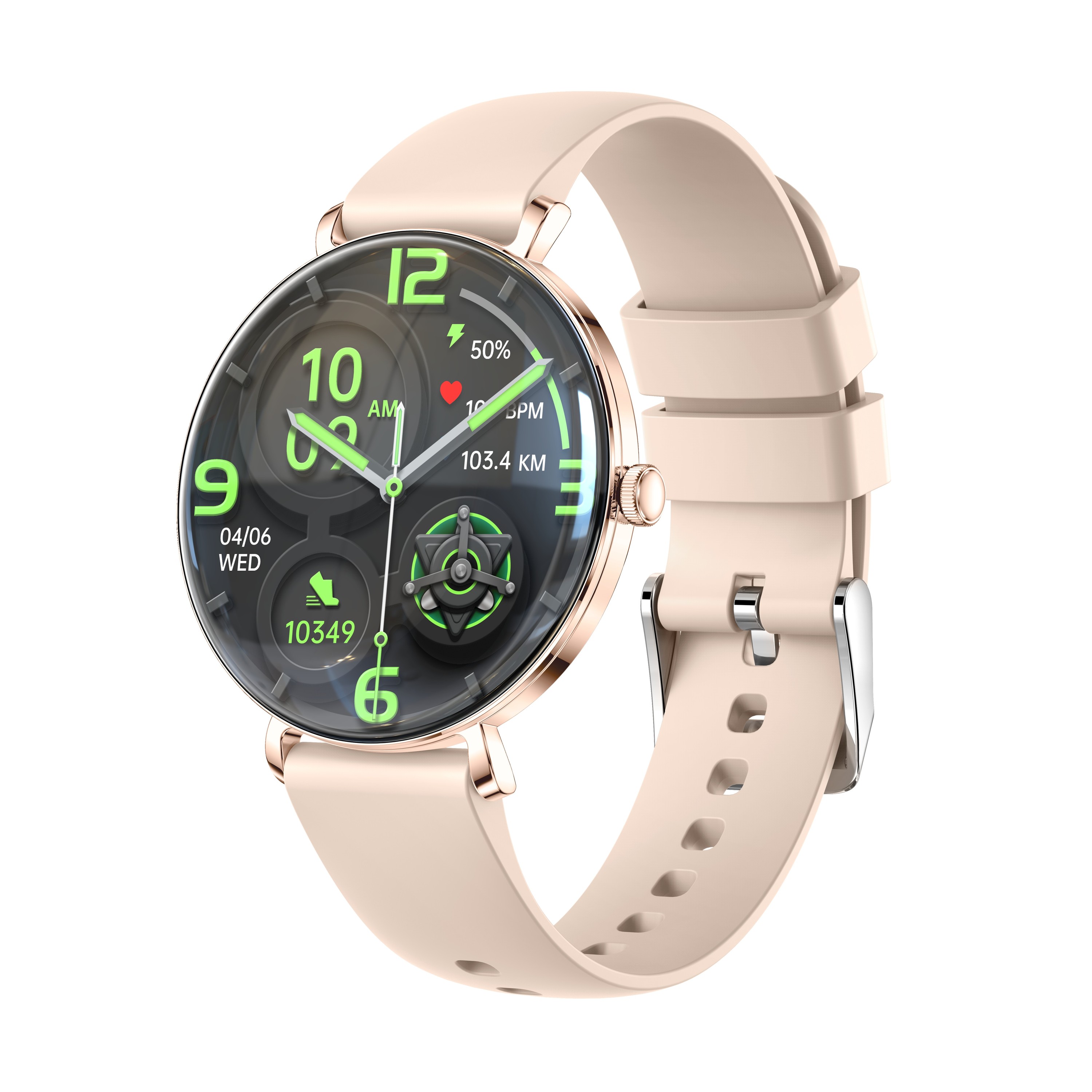 Correa de reloj de oro rosa y silicona