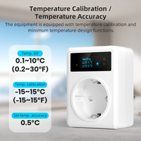 WT580-EU 16A Enchufe Termostático Inteligente WiFi para la UE con Control Tuya para Calefacción y Refrigeración de Invernaderos y Peceras, Compatible con OEM y ODM