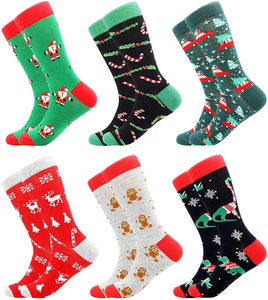 Calcetines de Vestir Casuales de Invierno Antibacterianos para Hombre, Divertidos, Coloridos, Originales, Navideños - Product Image 1