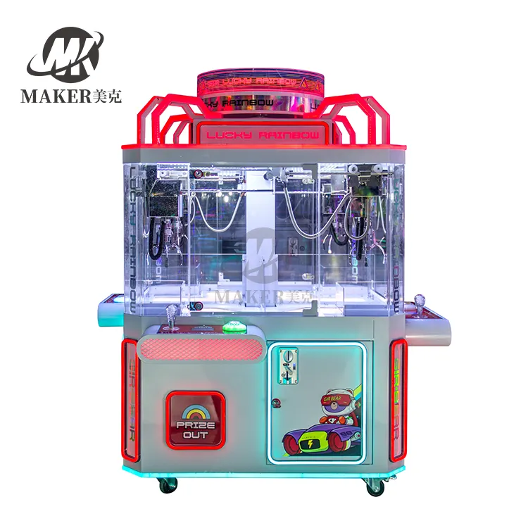 Diversão eletrônico Arcade boneca garra guindaste máquina recreação quatro jogador brinquedo grabber máquina