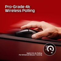 Mouse Gaming Nirkabel HyperX Pulsefire Saga Pro untuk Tangan Kanan, RGB Backlit, Ringan 72g, Optik, Dapat Diprogram, Dual Mode, Tersedia