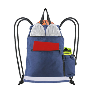 Heavy Duty String Beach Travel Camping Workout Gear Sports Storage Gym Polyester <b>Drawstring</b> <b>Backpack</b> Bag - Product Image 4