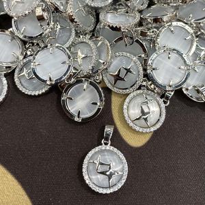 Latest Jewelry <strong>Charms</strong> Nature Shell Customize <strong>Honey</strong> Bee Whale Tail 18k Gold Plated Zircon Hiphop Pendant for Making Necklace - Product Image 4