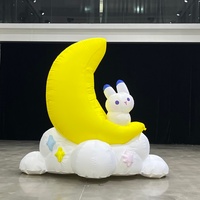 Modèle de lapin gonflable personnalisé, lune gonflable géante pour la publicité du Festival de la Mi-Automne, décoration gonflable
