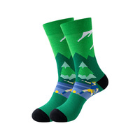 Chaussettes en coton colorées pour hommes, chaussettes unisexes pour le sport et les activités de plein air, chaussettes amusantes à motifs