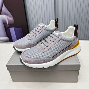 Running Versatile Trendy Stylish Men's Genuine Leather Casual Low-top Clunky Sneakers Breathable Lace-<b>up</b> Shoes - Product Image 6