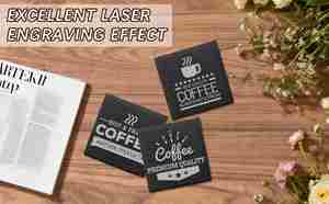 Posavasos de Pizarra Negros Personalizados con Envío Gratuito para el Hogar, Oficina, Cocina, Regalo, Boda, Bar, Fiesta, para Grabado Láser - Product Image 5