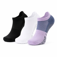 Nouvelles chaussettes de yoga à cheville personnalisées pour femmes, respirantes, antidérapantes, pour Pilates, fitness et danse, coupe basse, avec grip personnalisé