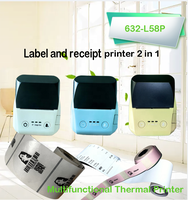 Imprimante Thermique Mobile Portable sans Fil 58 mm pour Étiquettes, Factures et Reçus, Petite Mini Imprimante de Codes-Barres