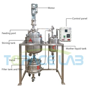 Reactor de cristalización de acero inoxidable de alto rendimiento 50L 100L 200L con motor de bomba de recipiente a presión automático condición usada - Product Image 2