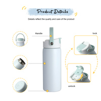Bouteille d'eau pour enfants Everich ODM, cadeau pour enfants, 14 oz, bouteille d'eau en acier inoxydable à double paroi, thermos avec fond antidérapant
