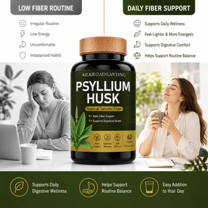 Capsules de soutien quotidien en fibres, écorce de psyllium, fibres naturelles solubles, confort digestif, complément alimentaire pour adultes, 60 unités - Product Image 4