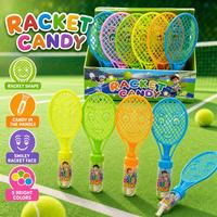 Bonbons en forme de raquette de tennis, couleurs vives assorties, jouet en plastique en forme de raquette avec bonbons à bulles pour enfants, confiserie