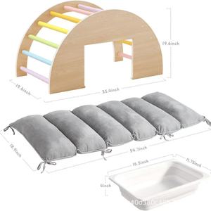 Estructura de Madera para Escalar para Bebés, Forma Geométrica, Madera Maciza, Cama Multifuncional con Función de Balanceo para Jugar en Interiores - Product Image 3
