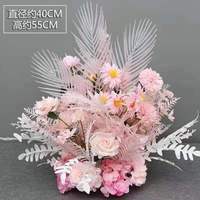 Guirlande de fleurs artificielles en soie pour mariage, couronne de feuilles d'eucalyptus vertes, centre de table, arrangement floral pour la scène en T