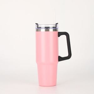 Premium Surface Treatment 30oz Stainless Steel Vacuum Car Tumbler <b>Insulated</b> <b>Mug</b> With Handle Straw - Product Image 5