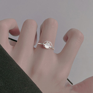 Ruyi Peace Lock Ring For Women Geometric Shape Bezel Setting Gift Jewelry - Product Image 1